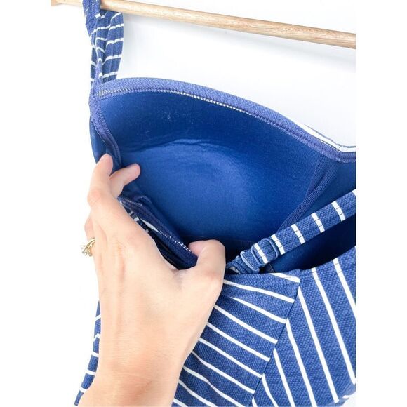 Niptuck Swim Riviera Stripe Denim Joanne Twist Front Design One Piece Swimsuit S - Picture 12 of 13